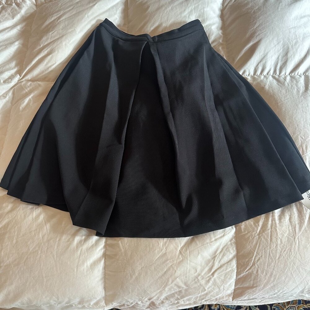 Devlin Vintage Pleated Black A-Line Skirt